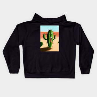 Laughing cactus in the desert Kids Hoodie